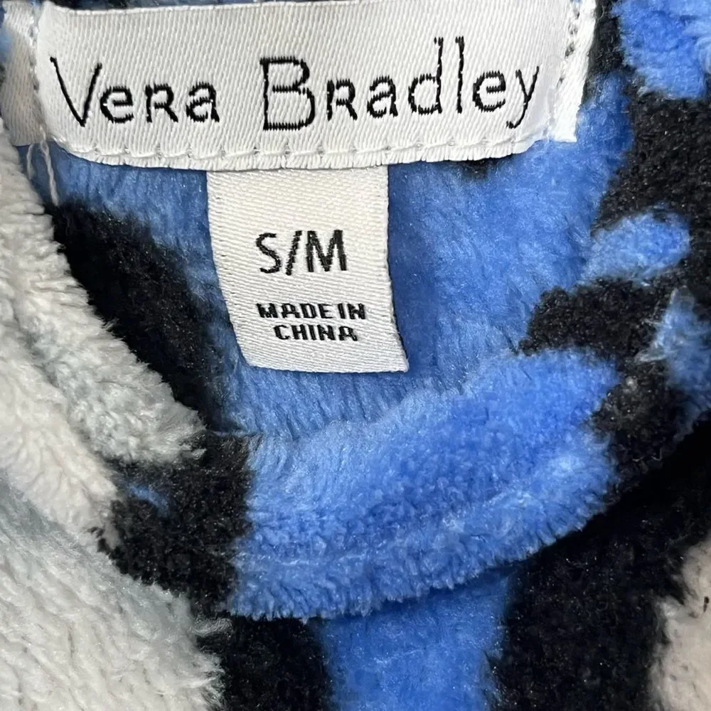 Vera Bradley Penguin Hooded Fleece Robe‎ With Belt Front Pockets Women's S/M